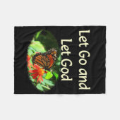 神の蝶を放して行くデザイン フリースブランケット (正面(横))