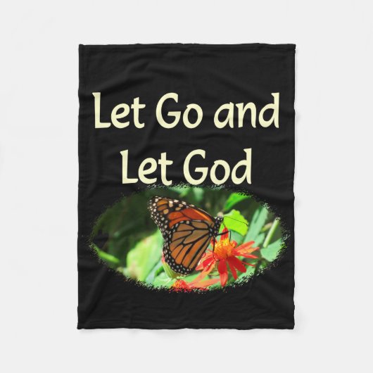 神の蝶を放して行くデザイン フリースブランケット (正面)