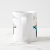 神の表現:イエスの十字架抽象芸術 ジャンボコーヒーマグカップ (裏面)