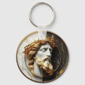 神の装飾イエスは天国を見て キーホルダー (正面)