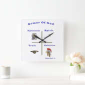 神の製品の鎧 スクエア壁時計 (ホーム)