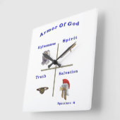 神の製品の鎧 スクエア壁時計 (傾斜)