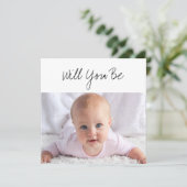 神の親になるベビー写真 カード (スタンド正面)