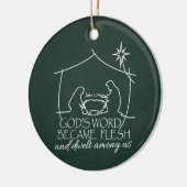 神の言葉が肉出生聖なる書物、 経典ギフトとなった セラミックオーナメント (左)