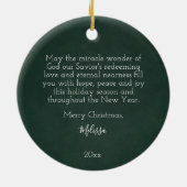 神の言葉が肉出生聖なる書物、 経典ギフトとなった セラミックオーナメント (裏面)