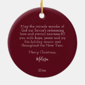 神の言葉が肉出生聖なる書物、 経典ギフトとなった セラミックオーナメント (裏面)