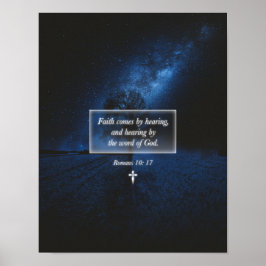神の言葉による信仰クリスチャン信仰の夜空 ポスター