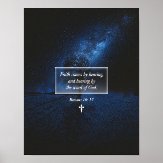 神の言葉による信仰クリスチャン信仰の夜空 ポスター (正面)