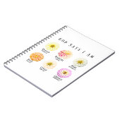 神の言葉による肯定の淡い色合いの百日菊の花 ノートブック (左側)