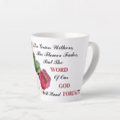 神の言葉は永遠に残る カフェラテマグ (右アングル)