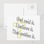 神の言葉を刻んだゴールドクロス ポストカード (正面/裏面)