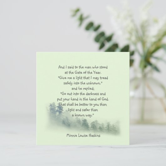 神の言葉を胸に刻む詩の引用　神の手に手を預けよう カード (スタンド正面)