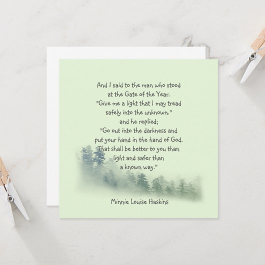 神の言葉を胸に刻む詩の引用　神の手に手を預けよう カード (正面/裏面インサイチュ)