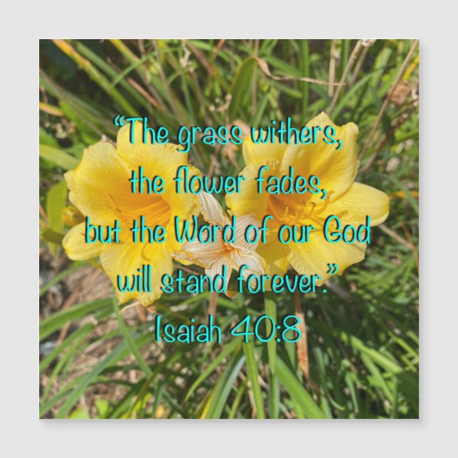 神の言葉イザヤ40:8磁気カード (正面)