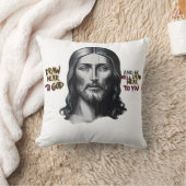 神の言葉:イエスが芸術に彫られた クッション (ブランケット)