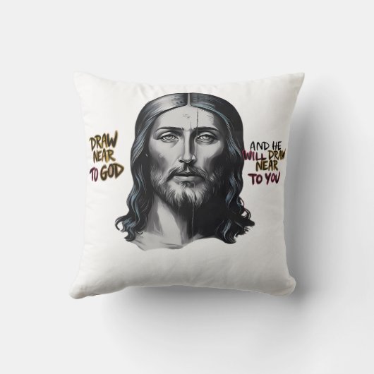 神の言葉:イエスが芸術に彫られた クッション (裏面)