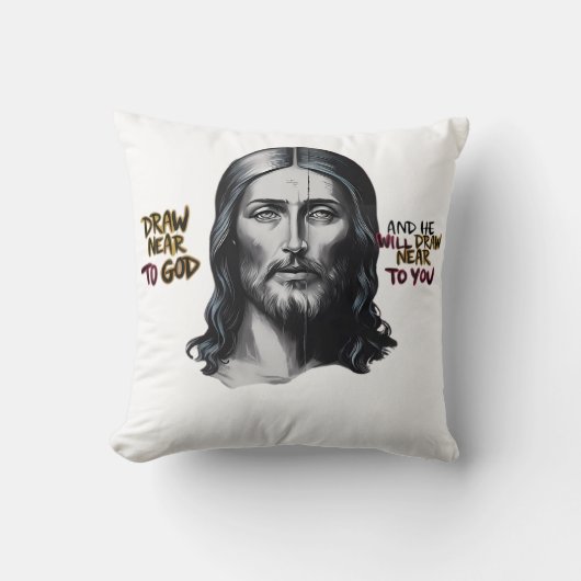 神の言葉：イエスが芸術に彫られた クッション (正面)