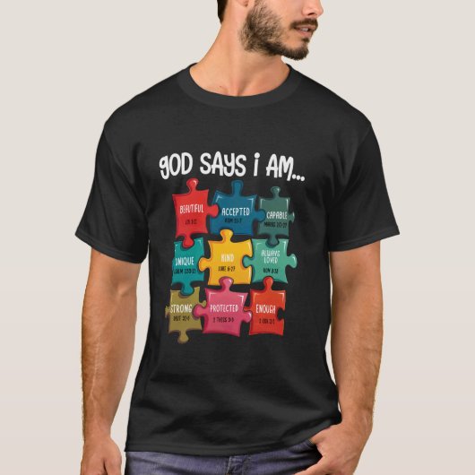 神の言葉 自閉症啓発 クリスチャン バイブルの言葉 Tシャツ (正面)