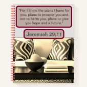 神の計画に安心：エレミヤ29:11 ホームヴィブス ノートブック (正面)