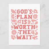 神の計画は待ちキリスト教の女の子ピンクの価値がある ポストカード (正面)