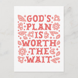 神の計画は待ちキリスト教の女の子ピンクの価値がある ポストカード