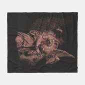 神の誤り – テクノゴシックストリートウェアデザイン フリースブランケット (正面(横))