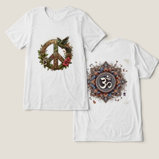 神の調和:ॐ曼荼羅 トライブレンドＴシャツ (デザイン正面&裏面)