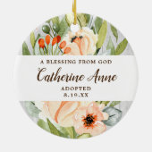 神の賛美子女パーソナライズされた子縁組 セラミックオーナメント (裏面)