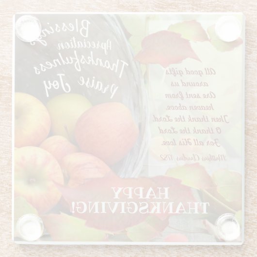 神の賜物に対する感謝 ガラスコースター (裏面)