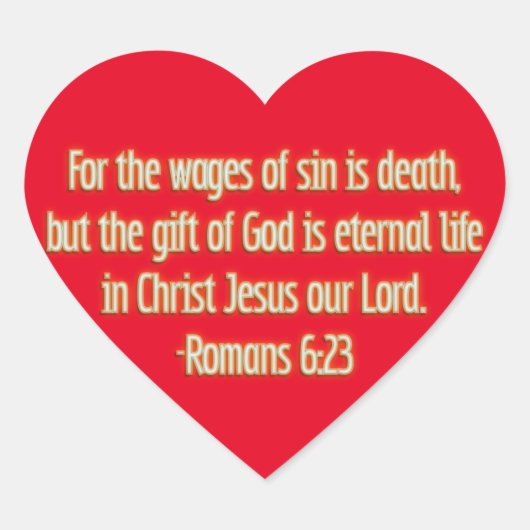 神の賜物は永遠の命 ハートシール (正面)