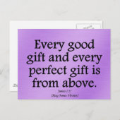 神の贈り物は良くて完璧なジェームズ1:17 ポストカード (正面/裏面)