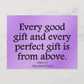 神の贈り物は良くて完璧なジェームズ1:17 ポストカード (正面)