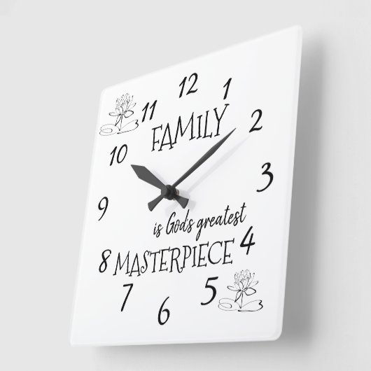 神の贈り物ファミリーメタル スクエア壁時計 (傾斜)