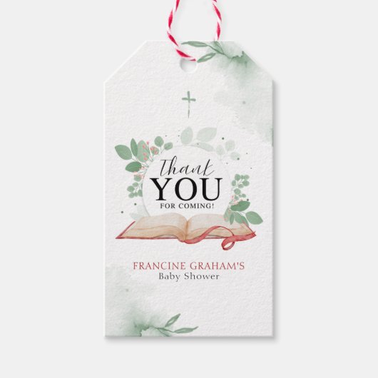 神の赤ちゃんシャワーの子供 ギフトタグ (正面)