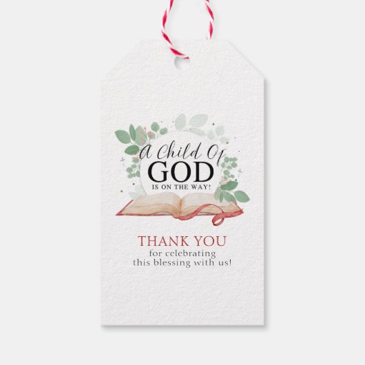 神の赤ちゃんシャワーの子供 ギフトタグ (裏面)