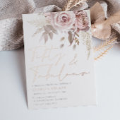 神の赤面バラゴールドフォイル50thバースデーパーティー 箔招待状