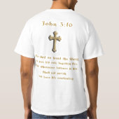 神の軍勢 聖書の詩 ヨハネの福音書3:16 Tシャツ (裏面)