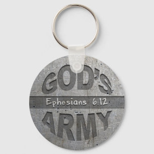 神の軍隊- Ephesiansの6:12の聖書の詩の金属の灰色 キーホルダー