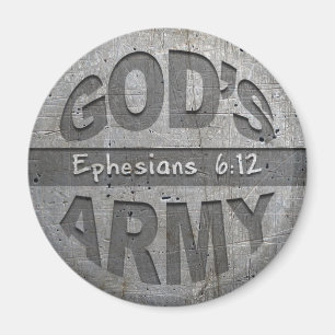 神の軍隊- Ephesiansの6:12の聖書の詩の金属の灰色 マグネット