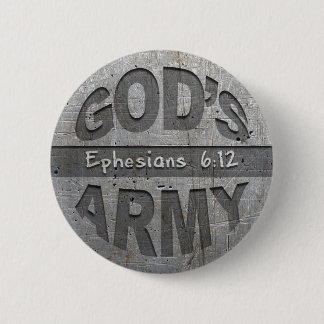 神の軍隊- Ephesiansの6:12の聖書の詩の金属の灰色 缶バッジ