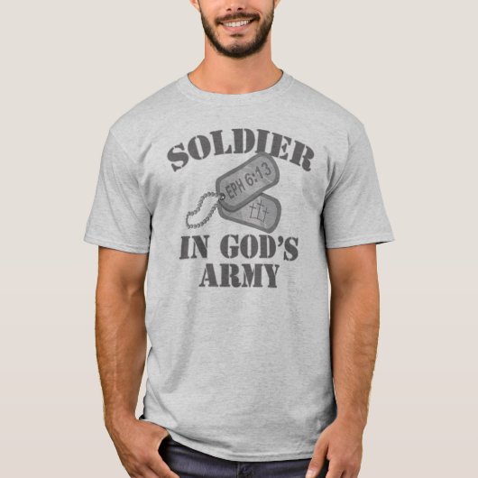 神の軍隊Dogtagsの兵士 Tシャツ (正面)
