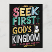 神の輝かしい追求：最初の神々の王国を求める ポストカード (正面)