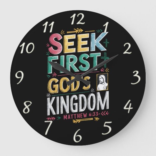 神の輝かしい追求:最初の神々の王国を求める ラージ壁時計 (正面)