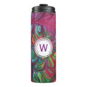 神の避難強度抽象芸術モノグラムカスタムピンク タンブラー (正面)