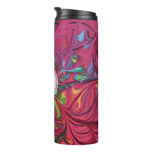 神の避難強度抽象芸術モノグラムカスタムピンク タンブラー (回転右)