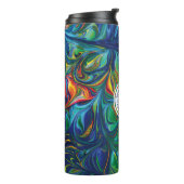 神の避難強度抽象芸術モノグラムカスタムブルー タンブラー (回転左)