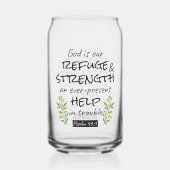 神の避難所 – Psalm 46:1のスピリチュアル心地よいa ガラス缶 (裏面)
