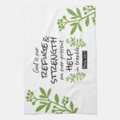 神の避難所 – Psalm 46:1のスピリチュアル心地よいa キッチンタオル (縦)