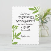 神の避難所 – Psalm 46:1のスピリチュアル心地よいa シーズンカード (スタンド正面)