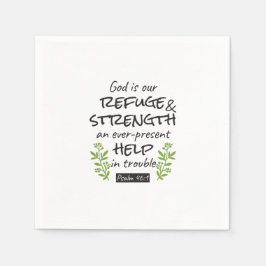 神の避難所 – Psalm 46:1のスピリチュアル心地よいa スタンダードカクテルナプキン